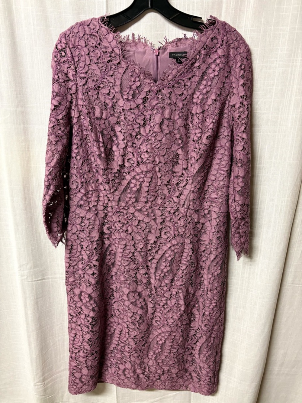 Talbots Dusty Mauve Lace Midi Dress
